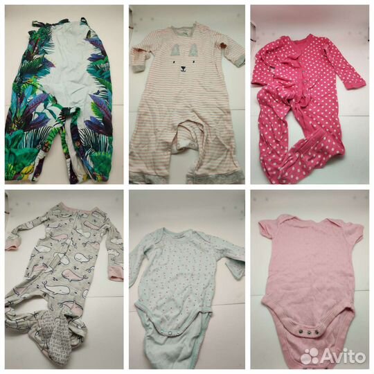 Вещи пакетом для девочки от 0-12 месяцев много