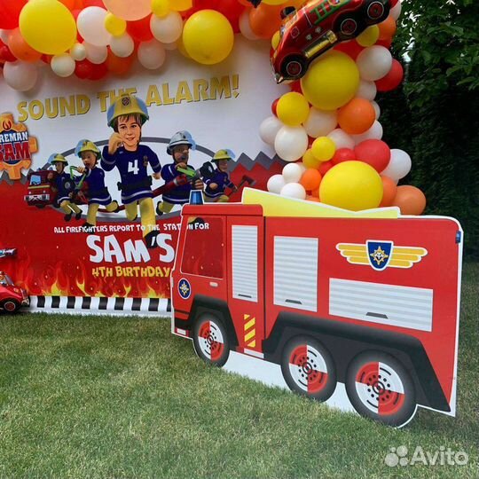 Фигура декор пожарная машина