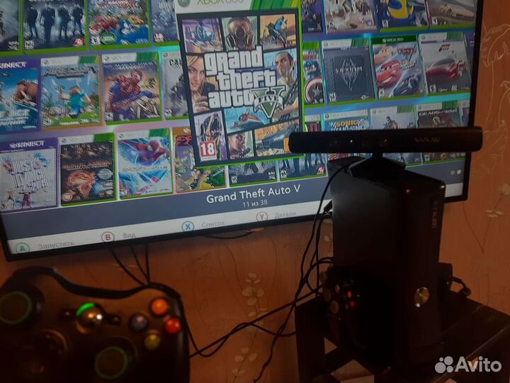 Xbox 360s прошит +kinect +38 игр