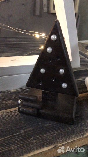 Подставка для телефона, визиток и ручек из дерева