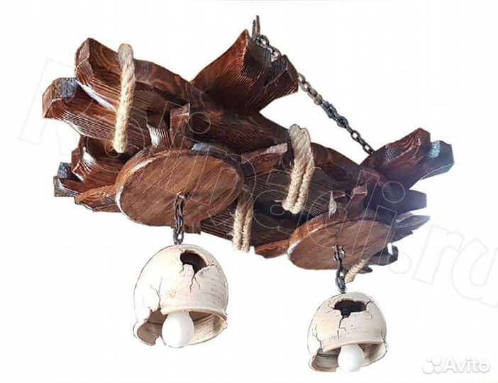 Люстра под старину. Деревянная люстра