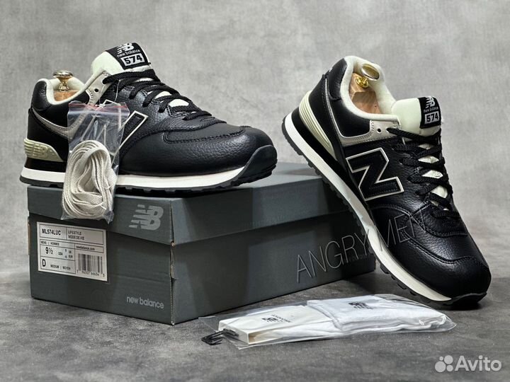 Кроссовки new balance 574 кожаные