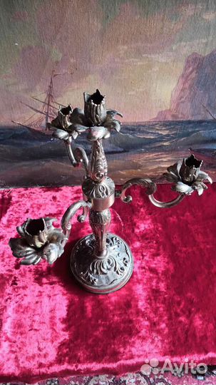 Бронзовый подсвечник на 4 свечи. 1960-70 года