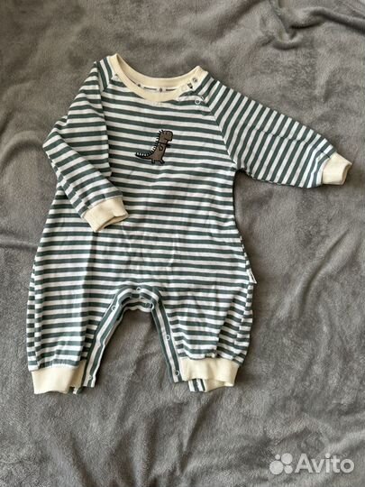 Комбинезон в полоску дино 68-74