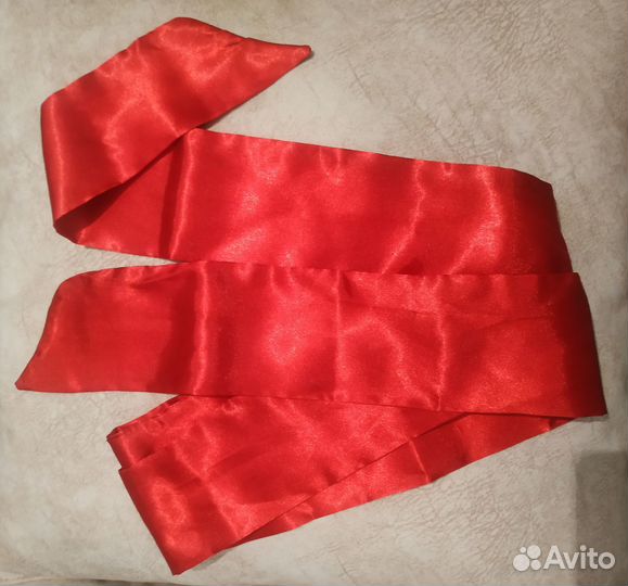 Пояс атласный, красный