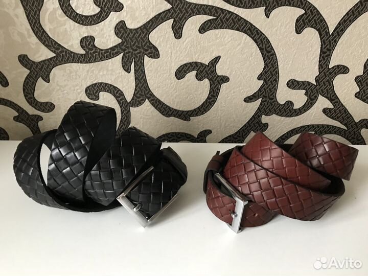Ремни Италия чёрный и коричневый кожа