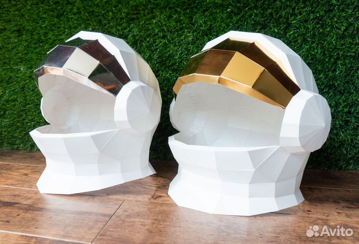 Шлем космонавта бумажный полигональный