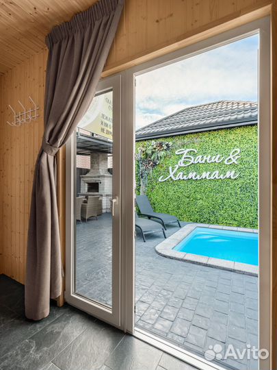 Территория отдыха, теплый бассейн, баня, мангал