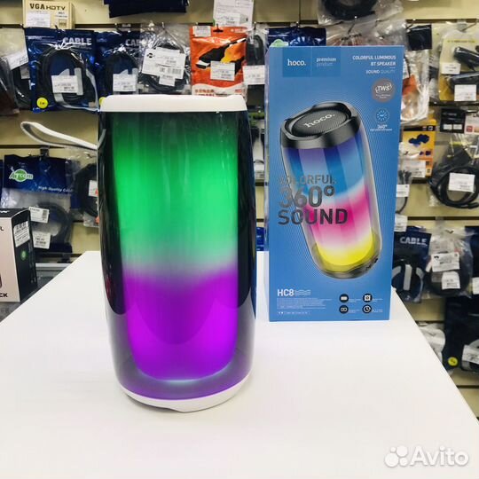 Колонка Bluetooth 10вт HC8 (USB/TF/AUX/FM), TWS