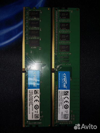 Оперативная память ddr4 8gb 2шт (16Gb)