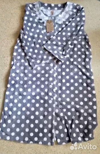 Новый халат с биркой велюр+хб подклад