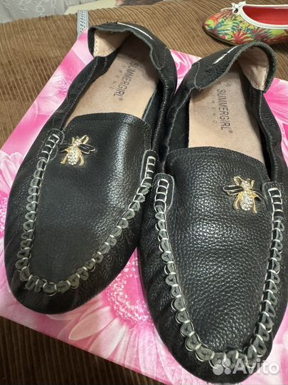 Мокасины женские натуральная кожа 40