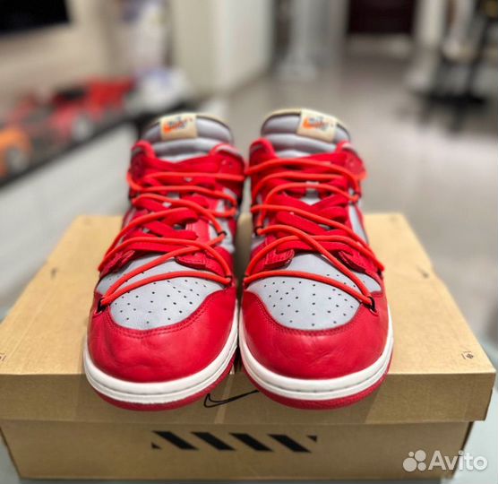 Nike dunk off white red