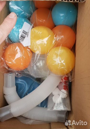 Надувной бассейн с горкой и тентом 305*180*60см