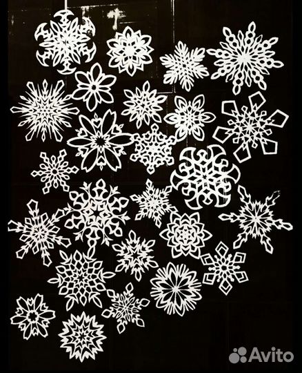 Снежинки бумажные