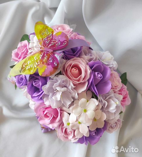 Букет роз из мыла