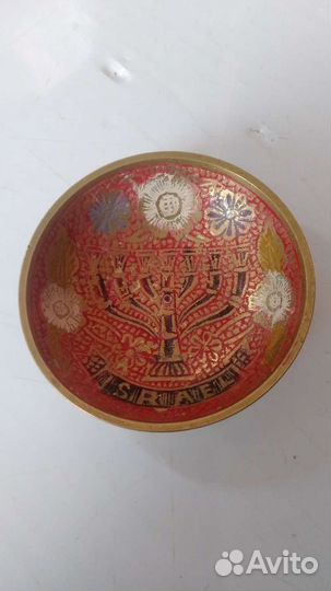 Блюдце бронзовое иудаика семисвечник