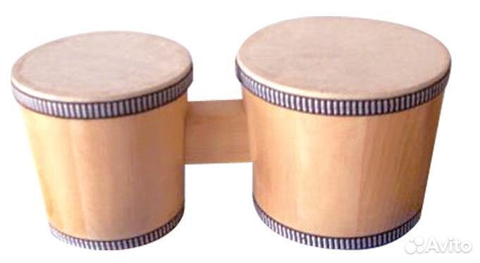 Бонго деревянные, с кожанной мембраной