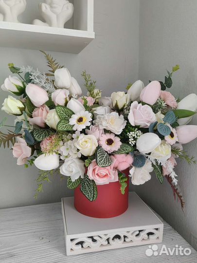 Букет из мыльных цветов, розы из мыла