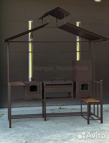 Мангал с крышей печь под казан коптильня