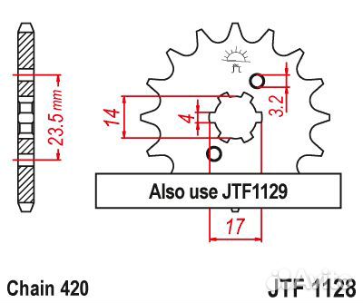 Звезда ведущая JTF1128-15