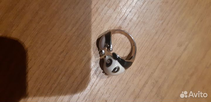 Колечко панда серебро из санлайн