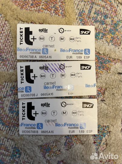 Проездные билеты Франция Париж действующие