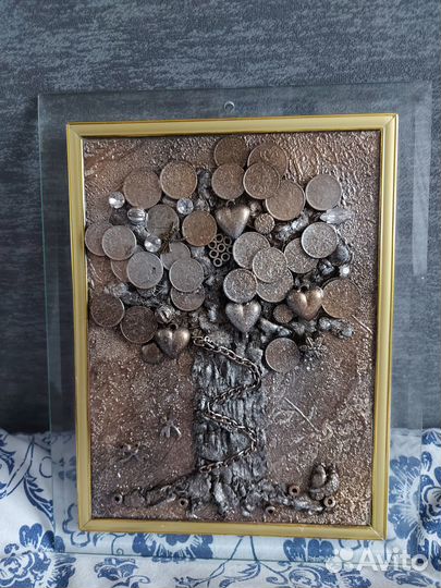 Панно денежное дерево-символ привлечения материаль