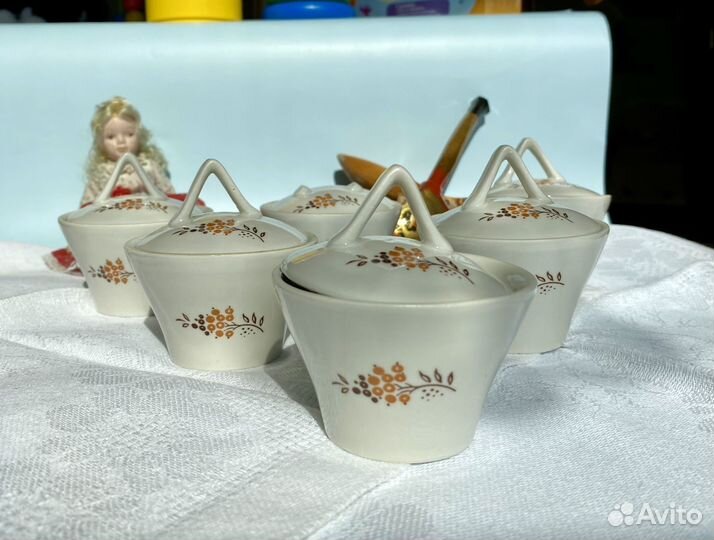 Горчичница фарфор дулево набор СССР