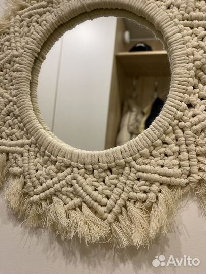 Зеркало ручной работы макраме