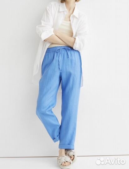 Новые льняные брюки HM / 48 - 50