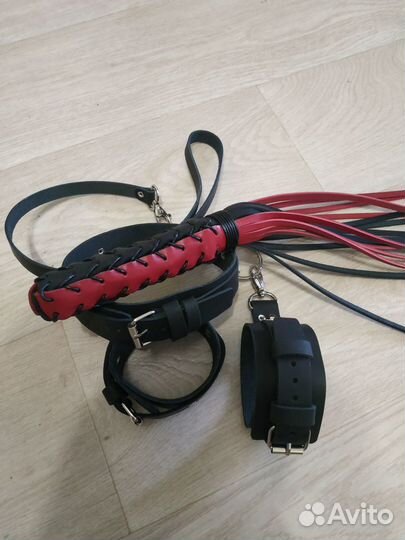 Наручники Ошейник плётка натуральная кожа
