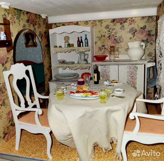 Кукольный домик для барби с мебелью и освещение