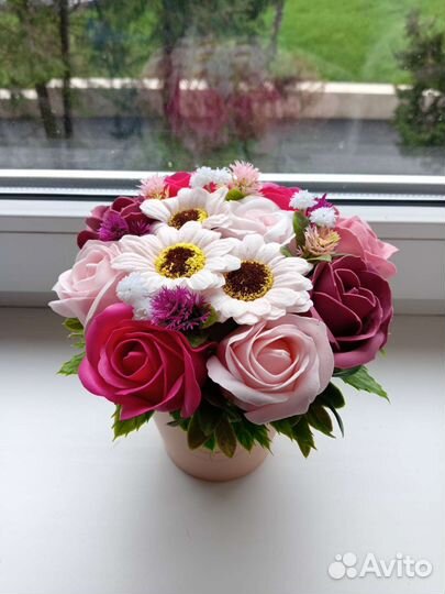 Букет из мыльных роз