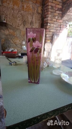 Ваза стекло с росписью