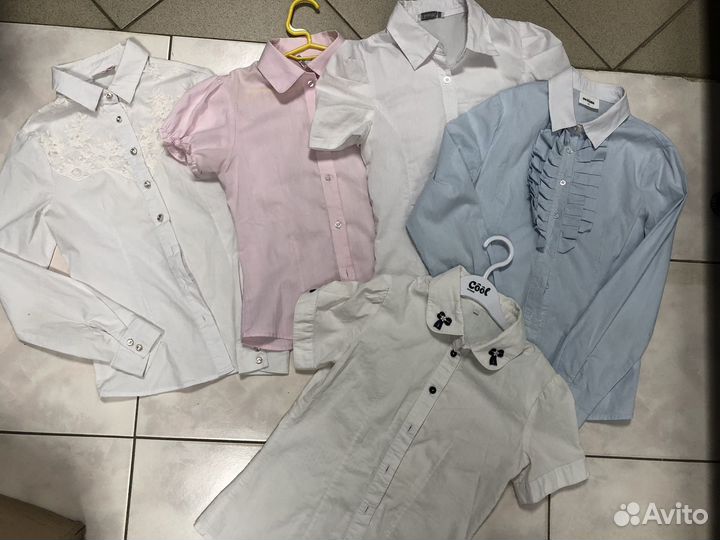 Школьные юбки,рубашки и сарафан р146