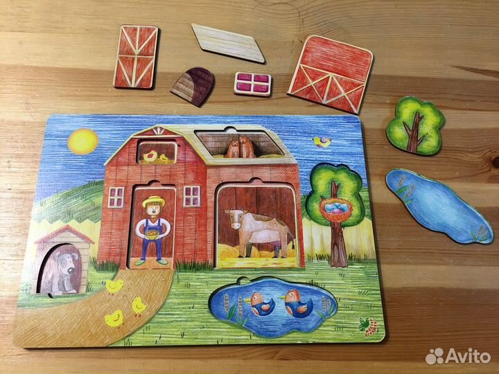 Деревянная игра с вкладышами