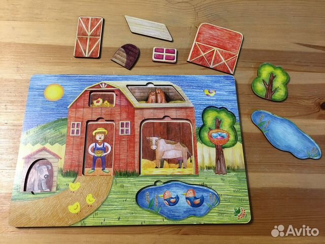 Деревянная игра с вкладышами