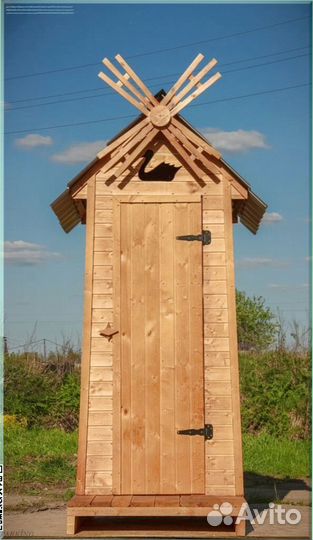 Дачный туалет деревянный с установкой ошп 078