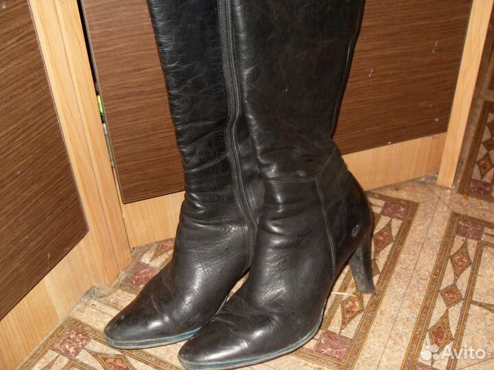Сапоги женские кожаные