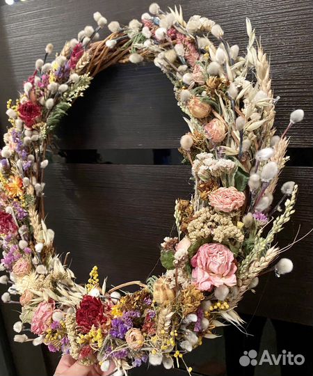 Венок пасхальный на дверь отт25 до 45 см