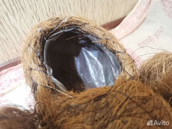 Кашпо слон из натурального материала