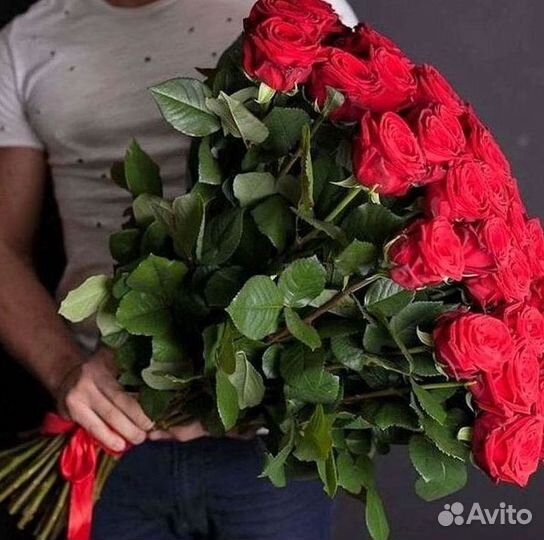 Розы высокие Доставка цветов