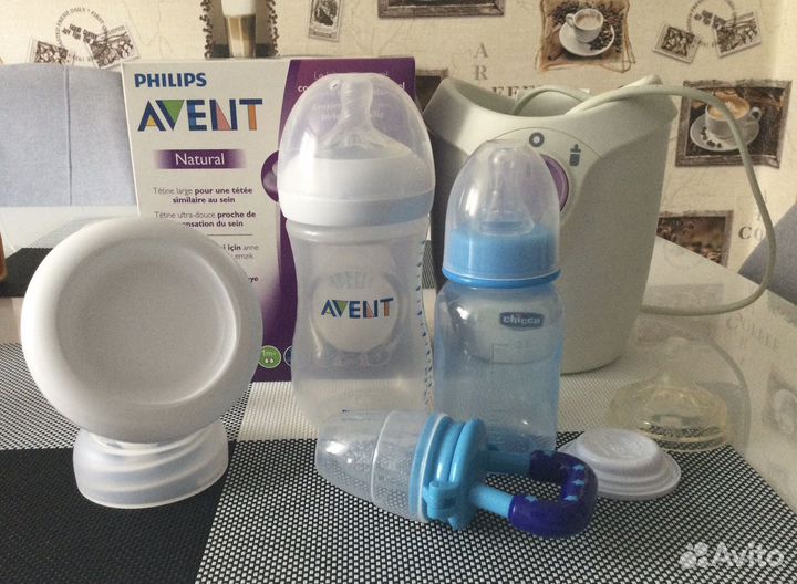 Молокоотсос avent ручной бу, бутылочки новые