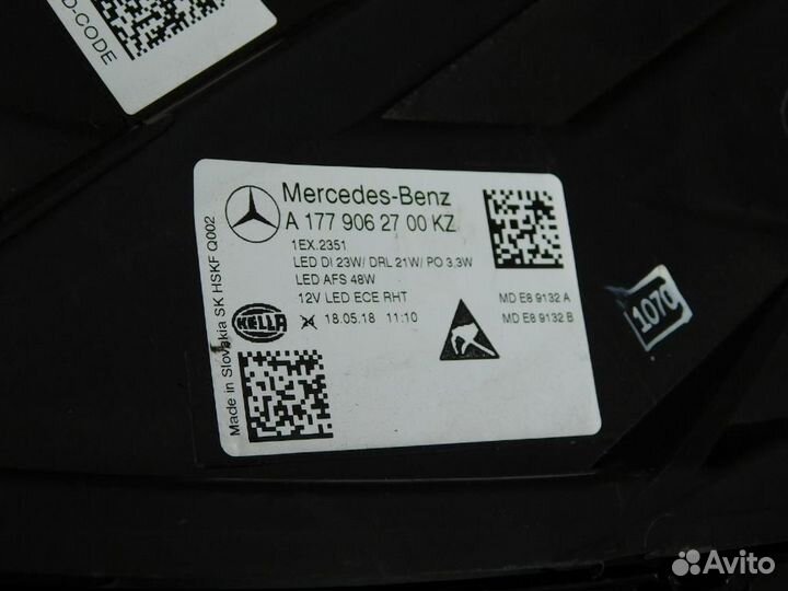 Фара левая Mercedes-Benz A-Class