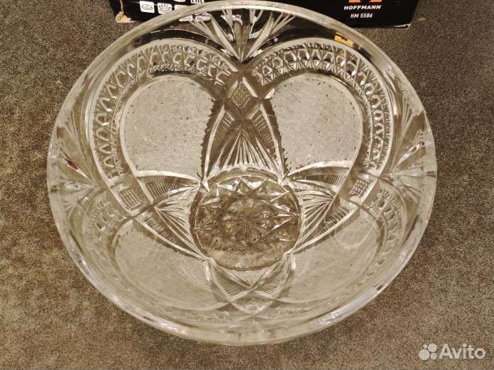 Ваза хрустальная СССР ручной работы, винтаж