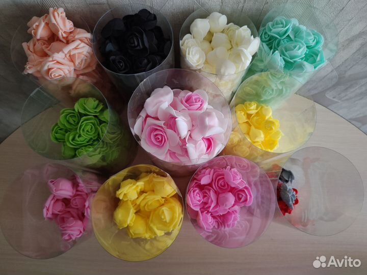 Цветы из фоамирана, головки роз 670 шт