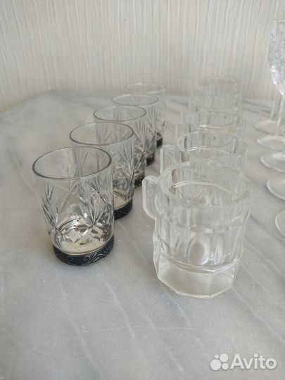 Хрустальные стопки, кружки, бокалы. СССР