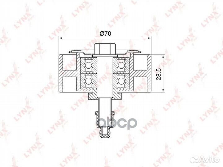 Ролик обводной приводного ремня PB7244 lynxauto