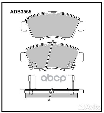 Колодки тормозные дисковые перед ADB3555 AL